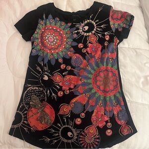 Colorful Graphic Short Sleeve Dress